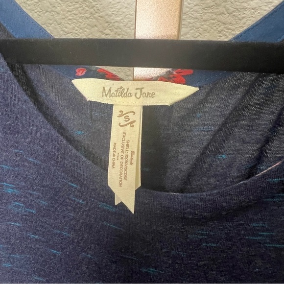 Matilda Jane Dress Viscose jersey blend extra long length Navy Small - Picture 3 of 9